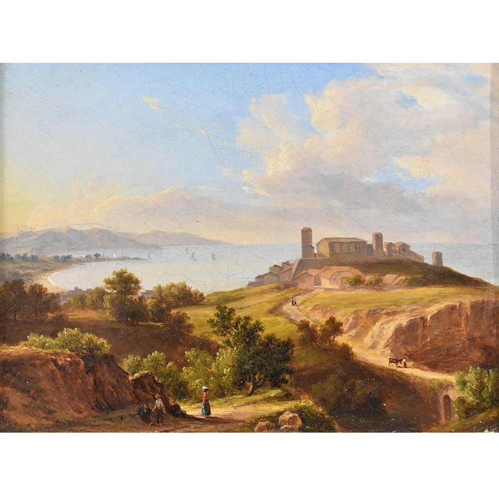 QP478 1a antique landscape painting nature scenery painting XIX century.jpg